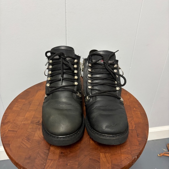 Vintage Harley-Davidson Black Leather Zip/Lace Women's Motorcycle Boots Size8.5 - Picture 2 of 10